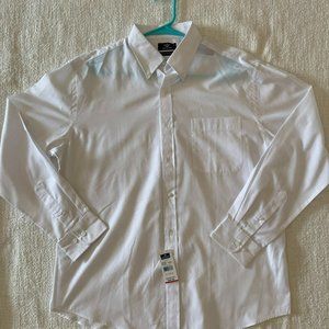Men's Dockers Long Sleeve Button Down Dress Shirt White - Large